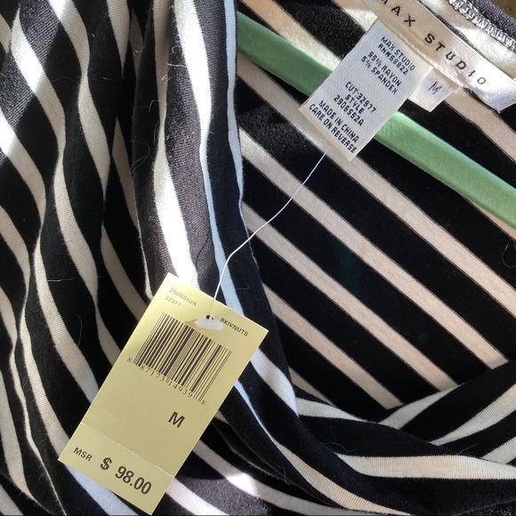 *NWT* Midi Dress - B&W Striped - Picture 3 of 3